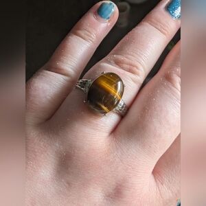 Brand new adjustable tigers eye ring